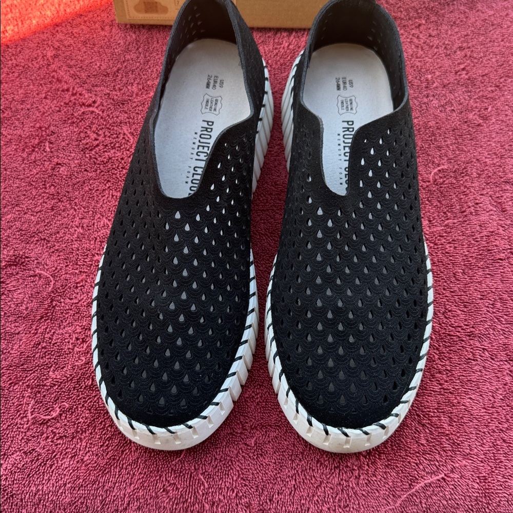 Project Cloud Black Slip-On Perforated Women’s Sneakers